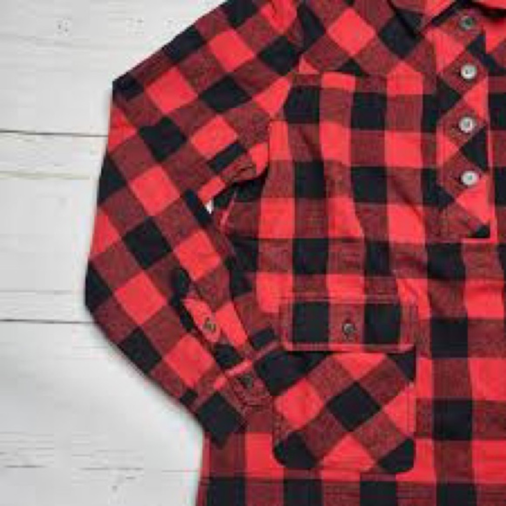 J. Crew Red and Black Plaid Women's Top - Picture 5 of 5